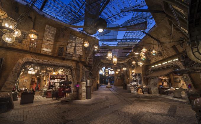 Guests visiting Star Wars: Galaxy’s Edge at Disneyland Park in California and opening Aug. 29, 2019, at Disney’s Hollywood Studios in Florida will be able to wander the lively marketplace in Black Spire Outpost and find a robust collection of merchant shops and stalls filled with authentic Star Wars creations. (Kent Phillips, photographer)