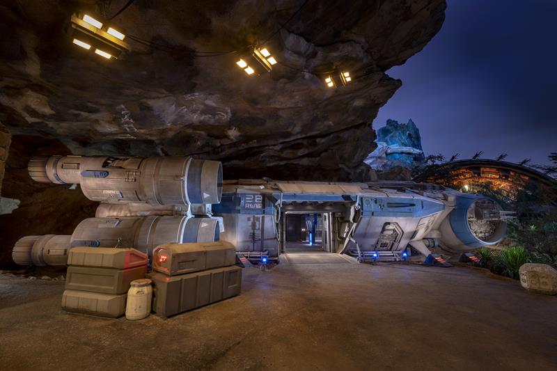 Guests board an Intersystem Transport Ship to blast off Batuu alongside other Resistance recruits as part of Star Wars: Rise of the Resistance, opening Dec. 5, 2019, at Disney’s Hollywood Studios in Florida and Jan. 17, 2020, at Disneyland Park in California. The groundbreaking new attraction inside Star Wars: Galaxy’s Edge takes guests into a climactic battle between the Resistance and the First Order. (Kent Phillips, photographer)